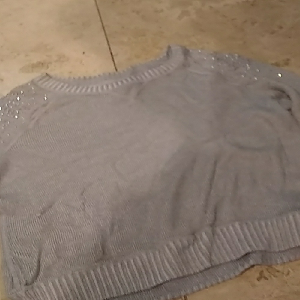 Gray sparkley sweater crop top
